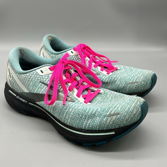 Brooks Ghost 14 Running Shoes -Teal-Pink-Women’s Size 8-Soft Cushioning - Picture 2 of 9